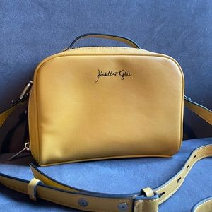 Mustard yellow Kendall + Kylie cross body camera bag